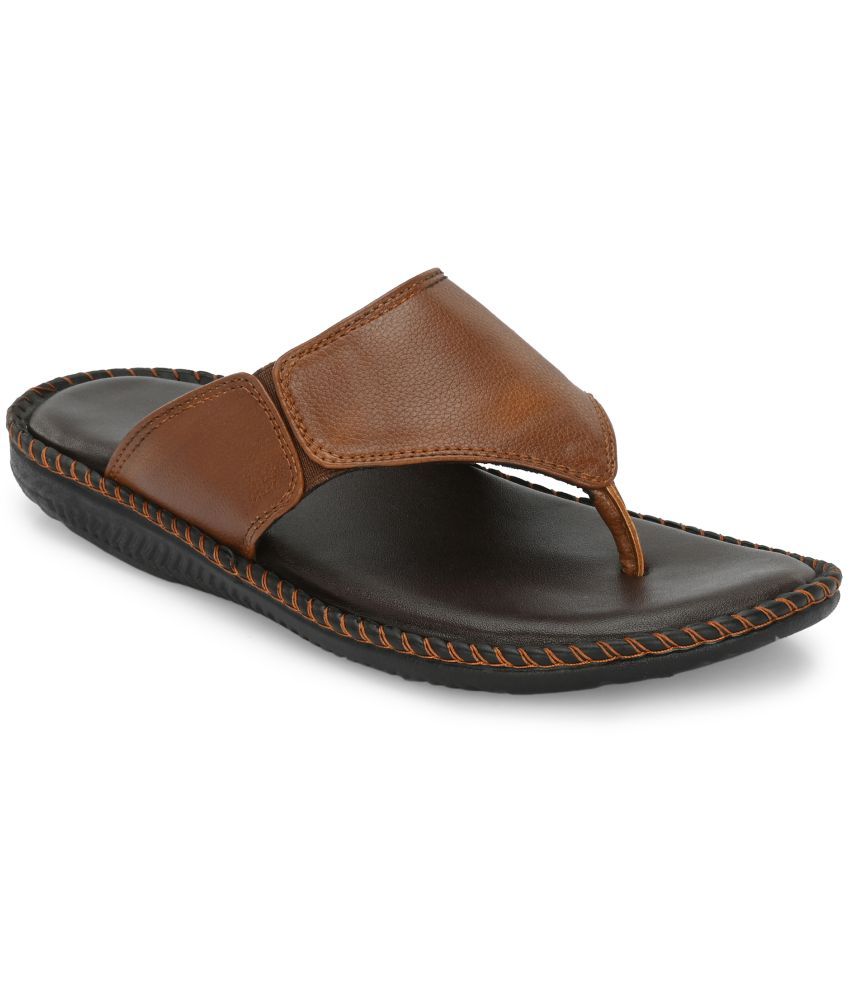     			Leeport - Tan Men's Thong Flip Flop