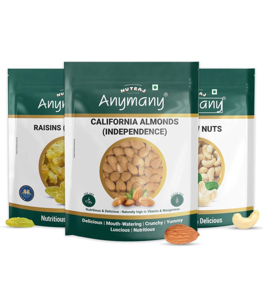     			Nutraj Anymany Dry Fruit Cobmo Pack California Almonds 400g, Cashew 400g, Seedless Round Raisins 400g