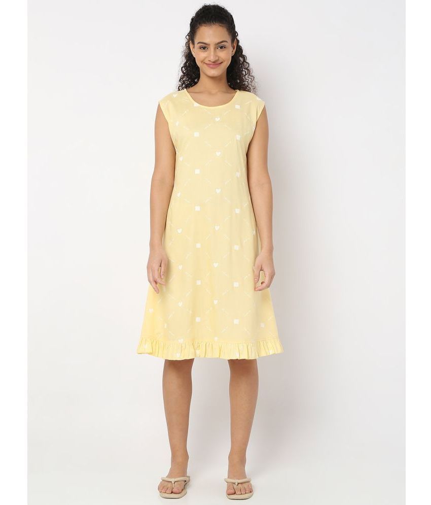    			Smarty Pants - Yellow Cotton Women's Nightwear Night Dress ( Pack of 1 )