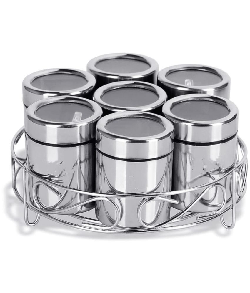     			Visaxmi 7 masala box stand Steel Silver Food Container ( Set of 1 )