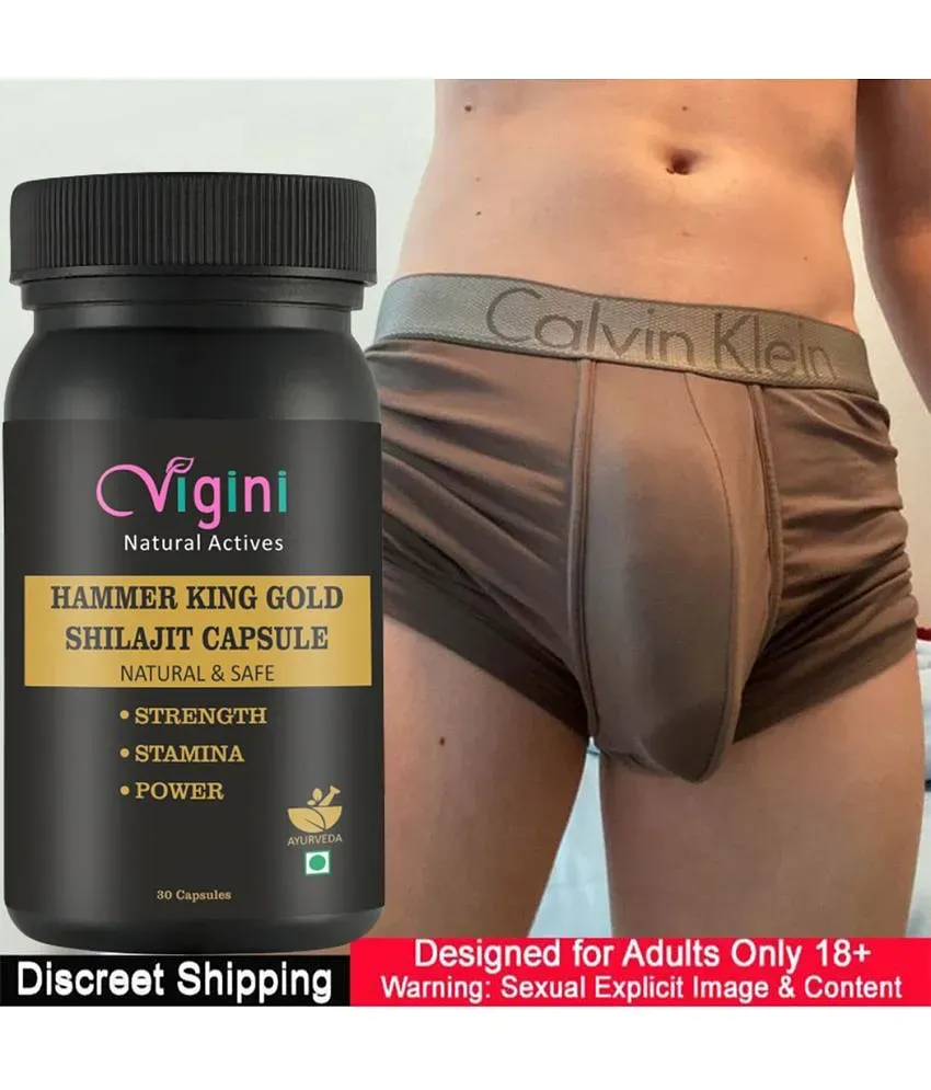 Vigini Hammer King Natural Ayurveda Pure Shilajit Capsule Men for 8 inch size increase Penis Bigger Enlargement Dick Growth Tightening as Long time