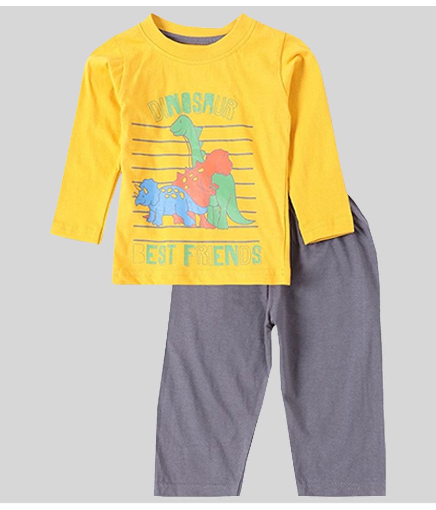     			Eteenz - Gold Cotton Blend Baby Boy T-Shirt & Pyjama Set ( Pack of 1 )