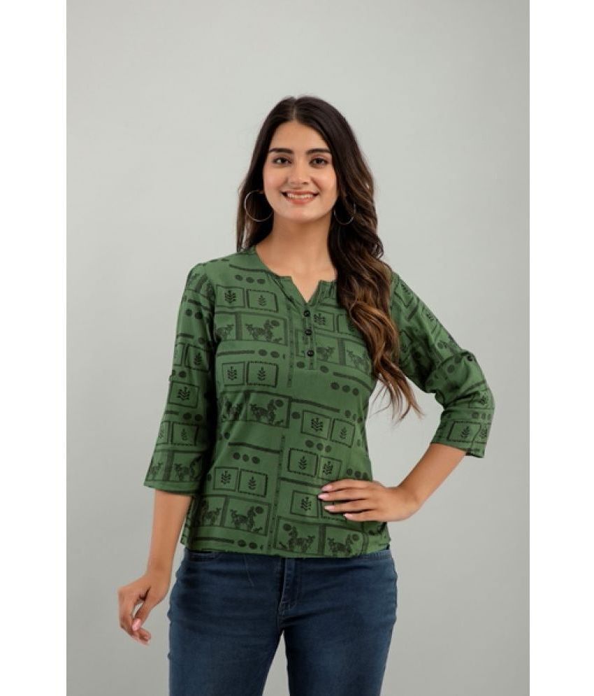     			FabbibaPrints - Green Rayon Women's Regular Top ( Pack of 1 )