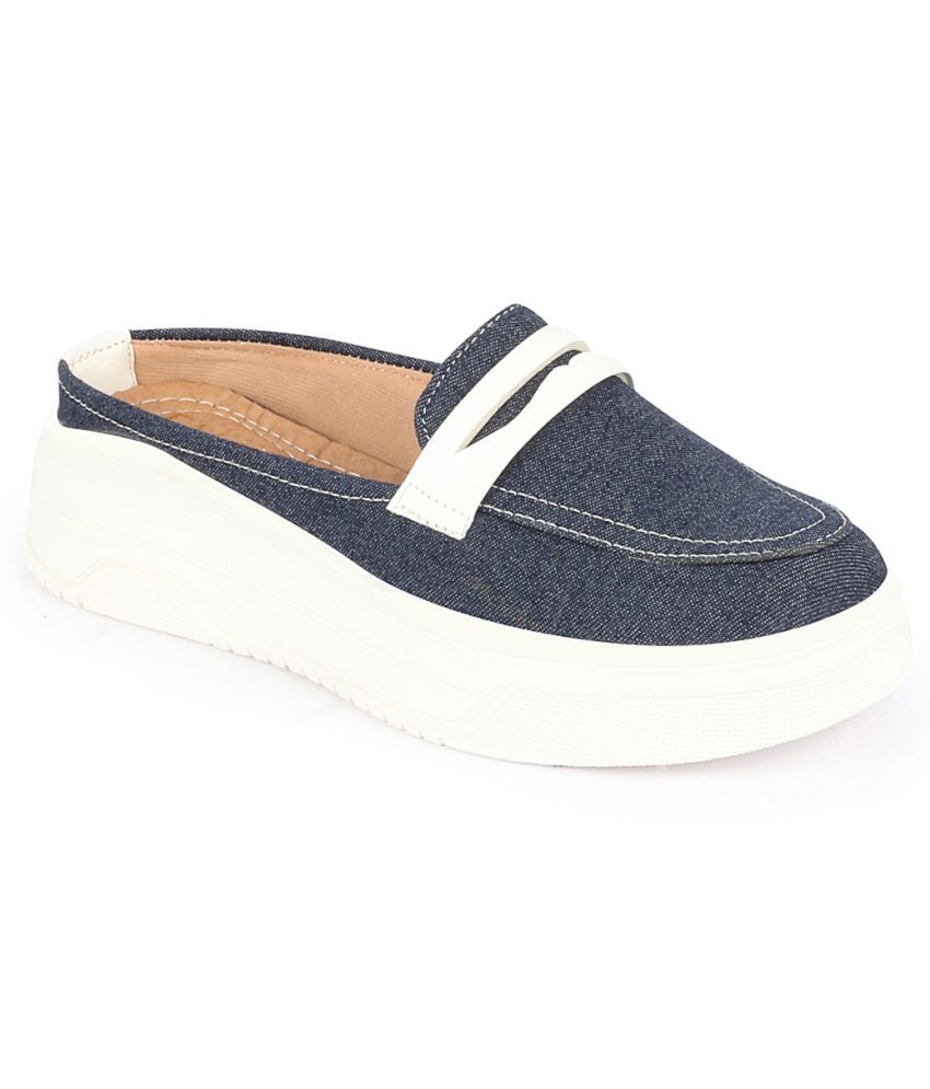     			Fausto - Navy Blue Women's Slip On