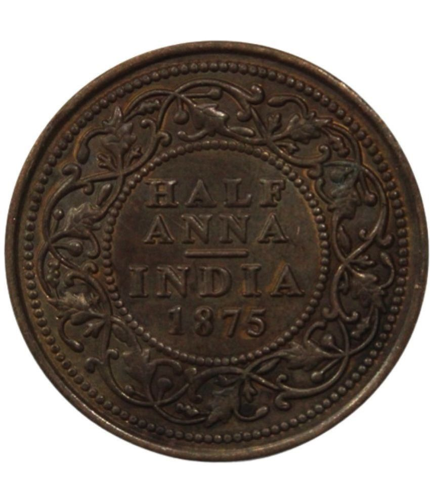     			Half Anna (1875) Collectible Old and Rare Copper Coin