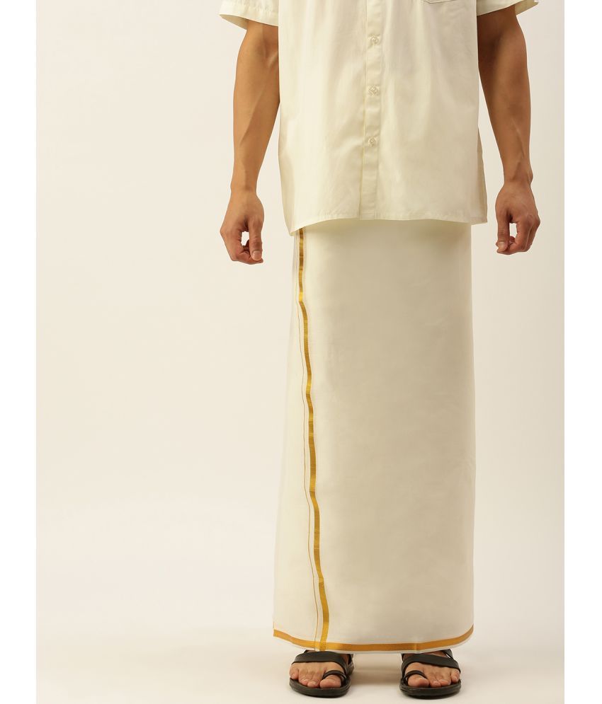     			Ramraj cotton - Gold Cotton Men's Dhoti ( Pack of 1 )