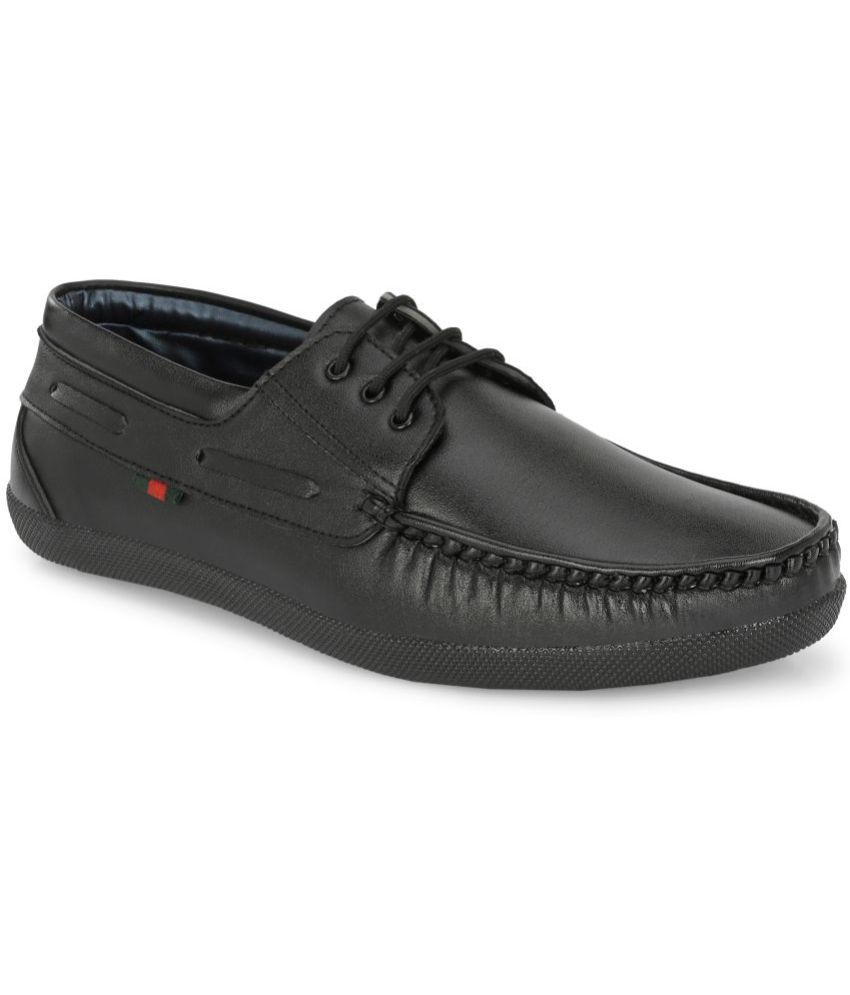     			ShoeRise Men Boat Shoes - Black Men's Boat Shoes