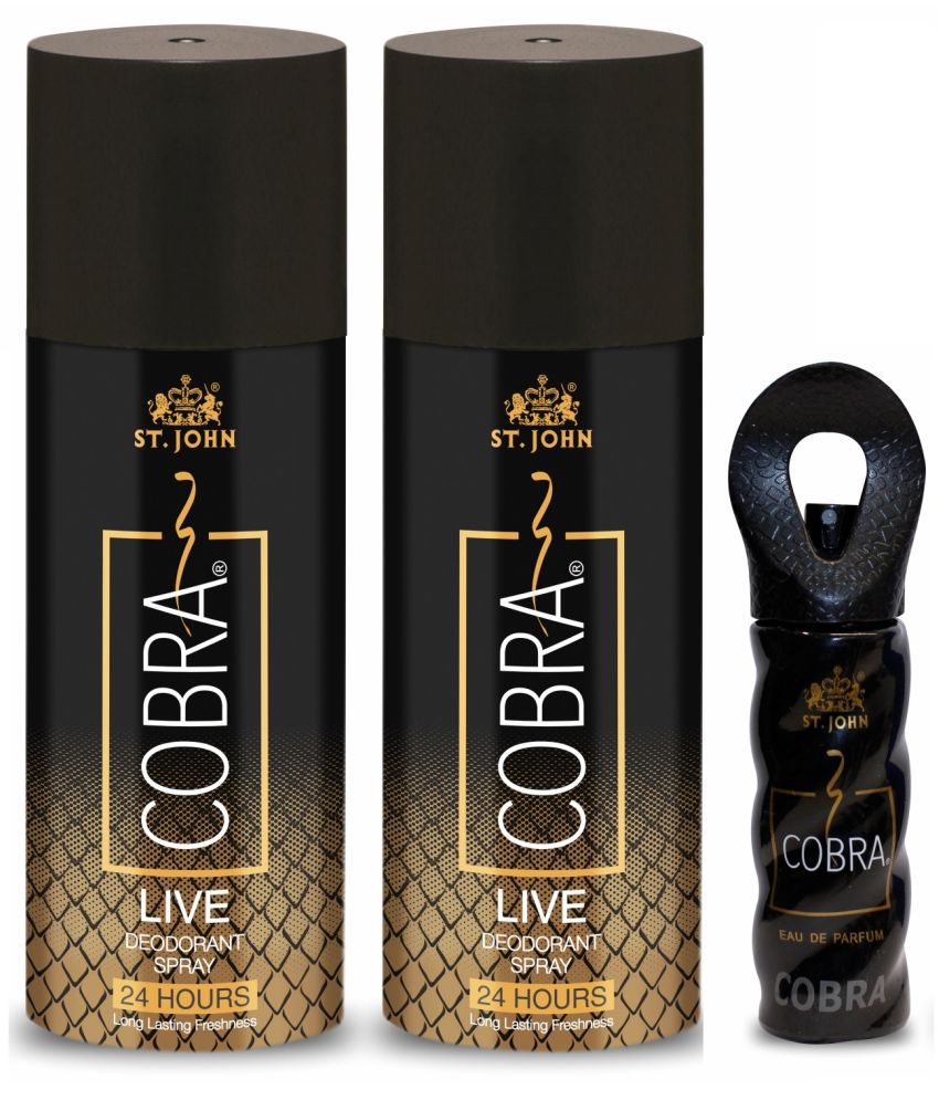     			St. John - Cobra Live 150ml*2 & Cobra 15ml Deodorant Spray & Perfume for Men,Women 150 ml ( Pack of 3 )