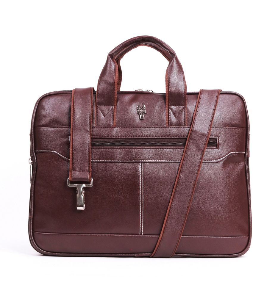     			krishiv Brown Synthetic Leather Office Bag