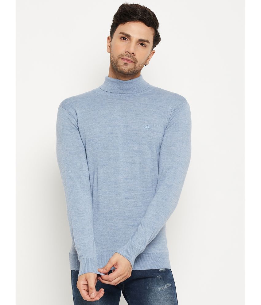     			98 Degree North Woollen Blend High Neck Men's Full Sleeves Pullover Sweater - Light Blue ( Pack of 1 )