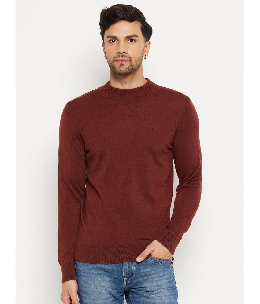     			98 Degree North Woollen Blend Round Neck Men's Full Sleeves Pullover Sweater - Maroon ( Pack of 1 )