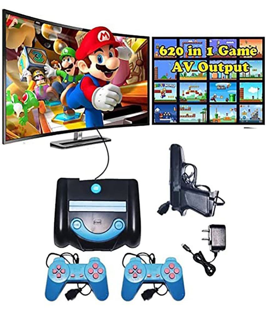     			Handheld Game Console And Tv Video Game Set For 2 Players Play Classic Inbuilt Games Like Snow Bros Super Mario Contra Tank Road Fighter Double Dragon 2 Duck Hunt F1 Race On Tv With This Video Game Set