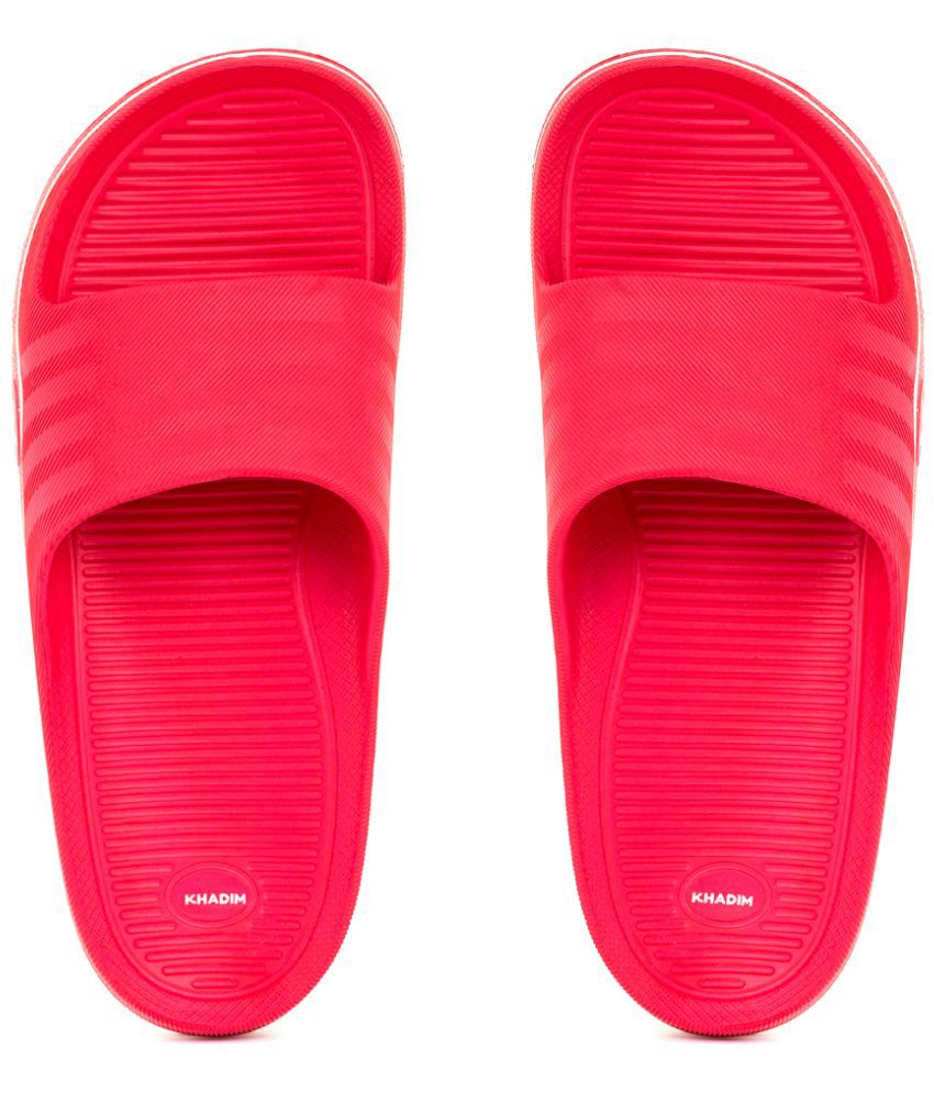     			KHADIM - Red Men's Slide Flip Flop