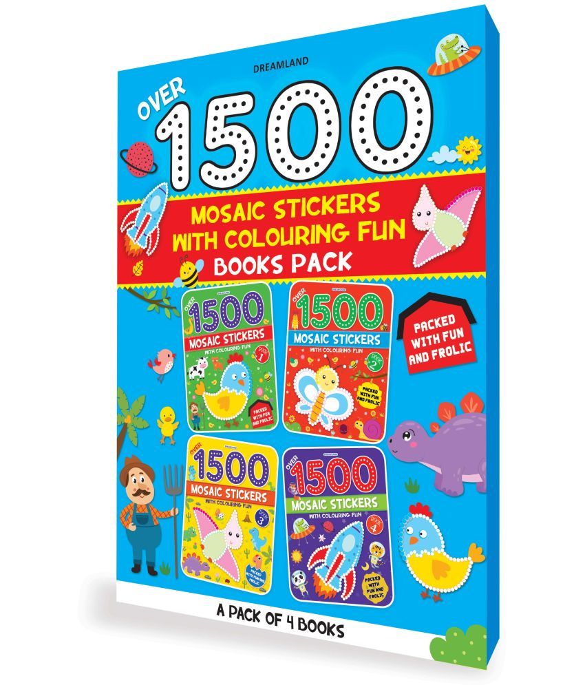     			1500 Mosaic Stickers Books Pack - A Set of 4 Books  Sticker Book for Kids Age 4 - 8 years