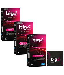 BIGFUN Xtra Time Lubricated Condom 10 pcs Each Condom (Set of 3, 30 Sheets)