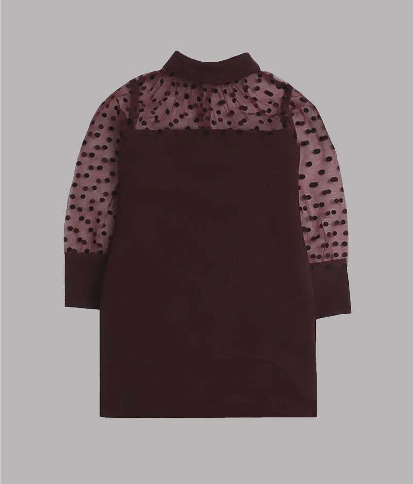 Elegant Men Addyvero - Maroon Cotton Blend Girls A-line Dress ( Pack of 1 ) - None 2025 at ShopC