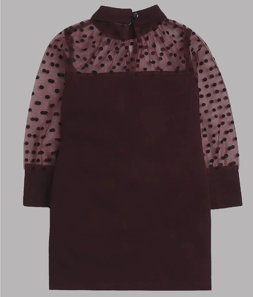 Elegant Men Addyvero - Maroon Cotton Blend Girls A-line Dress ( Pack of 1 ) - None 2025 at ShopC