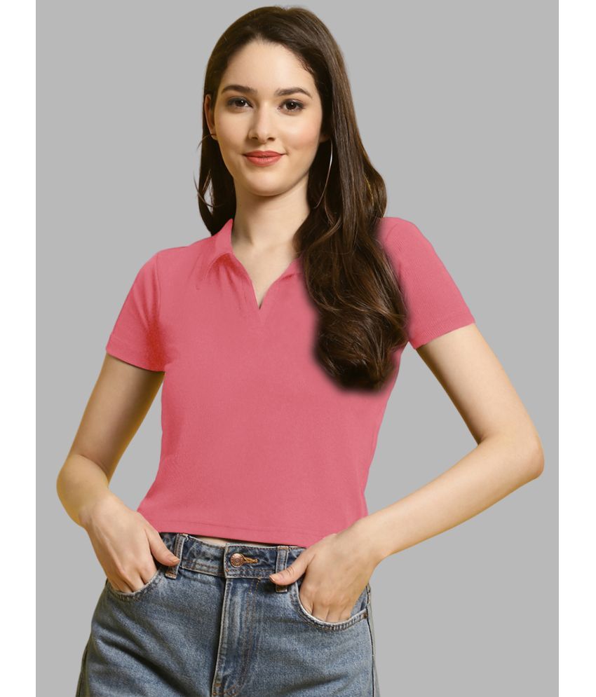     			Fabflee - Pink Polyester Women's Crop Top ( Pack of 1 )