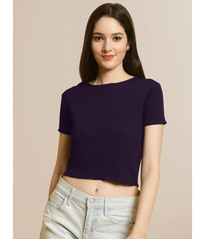     			Fabflee - Purple Polyester Women's Crop Top ( Pack of 1 )