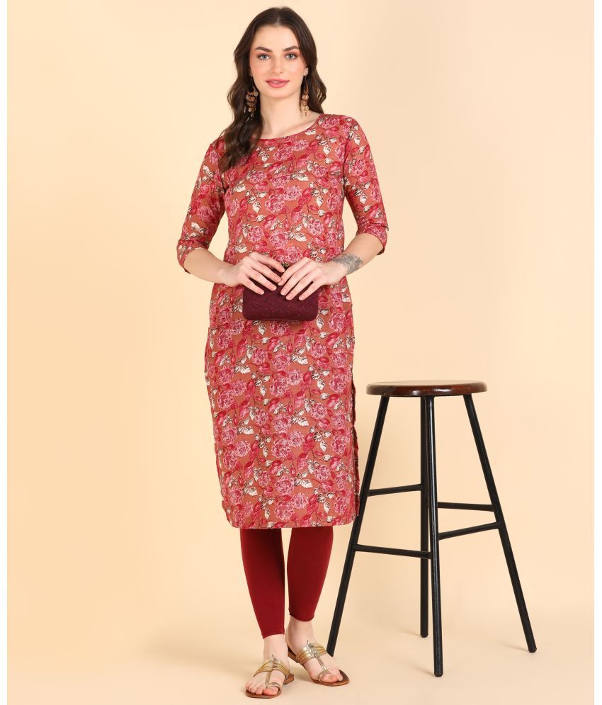     			Hiva Trendz Cotton Printed Straight Women's Kurti - Multicoloured ( Pack of 1 )
