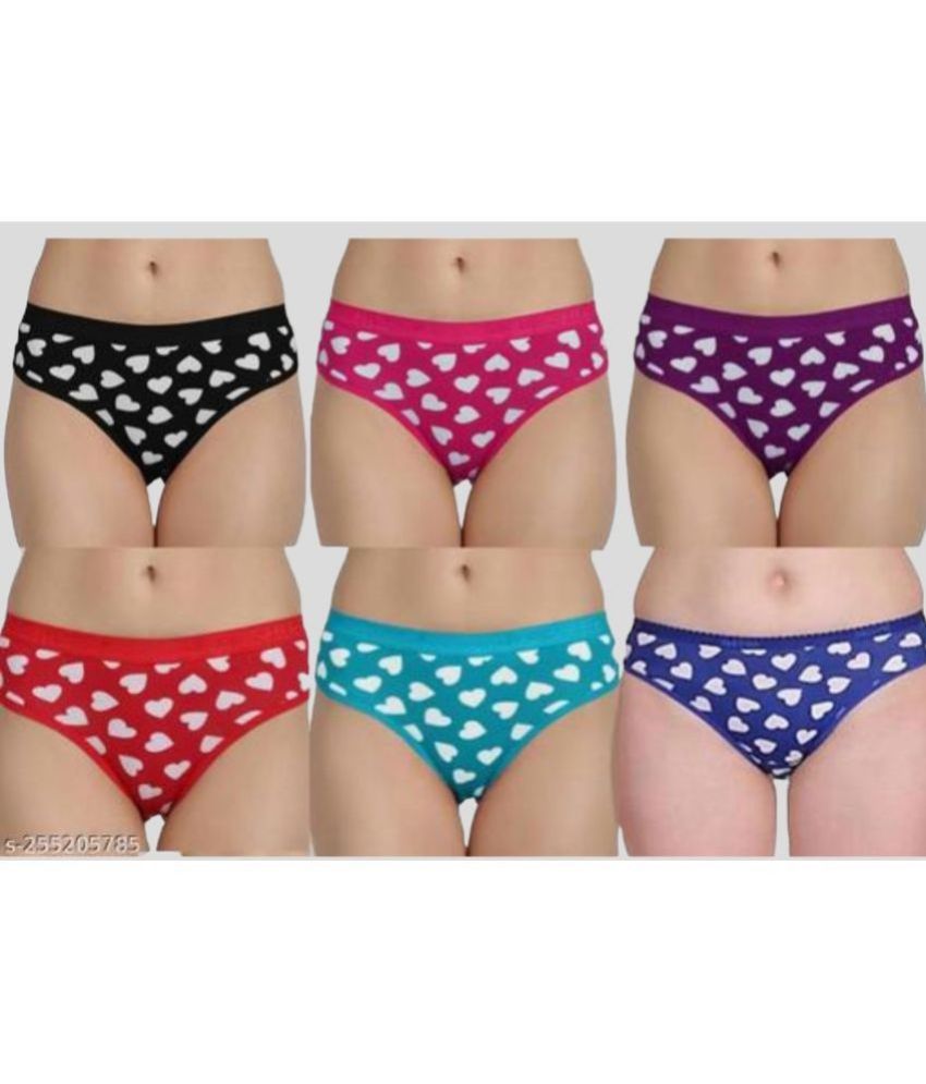     			ICONIC ME - Multi Color Cotton Printed Women's Briefs ( Pack of 6 )