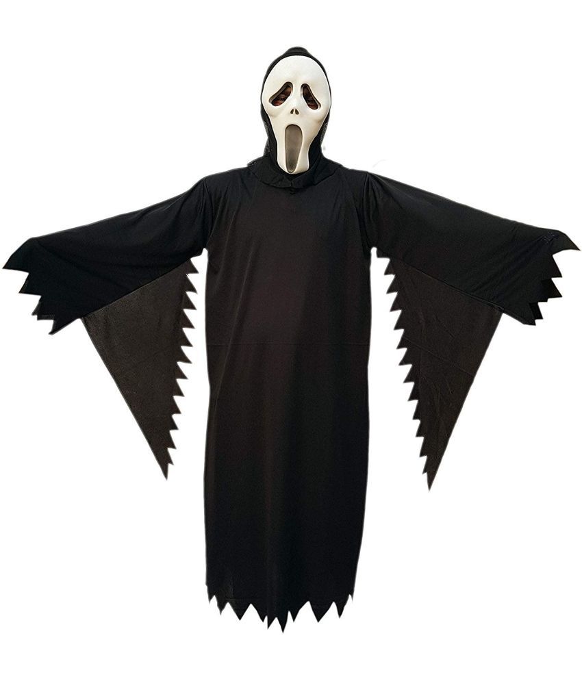     			Kaku Fancy Dresses Black Horror Ghost Halloween Costume/California Cosplay Costume - Black, 14-17 Years, For Boys & Girls