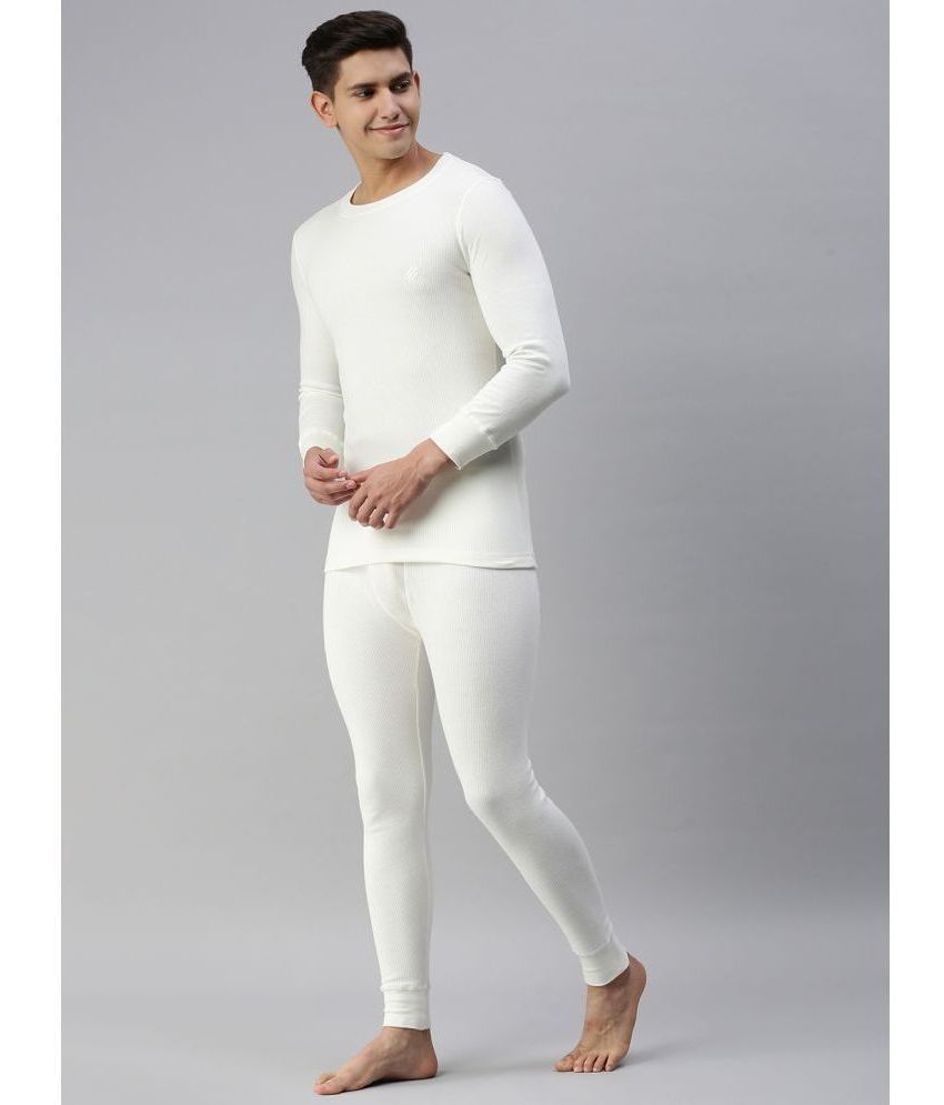     			ONN Cotton Men's Thermal Sets ( White )