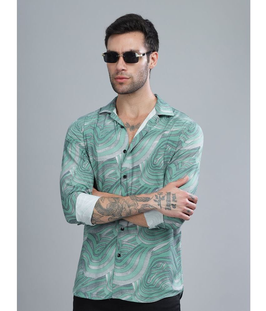     			Paul Street Rayon Slim Fit Printed Full Sleeves Men's Casual Shirt - Green ( Pack of 1 )