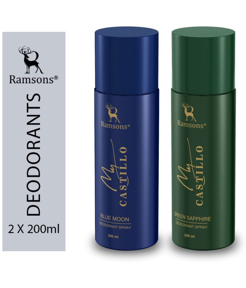     			Ramsons - CASTILLO GREEN SAPPHIRE & CASTILLO BLUE Deodorant Spray for Unisex 400 ml ( Pack of 2 )