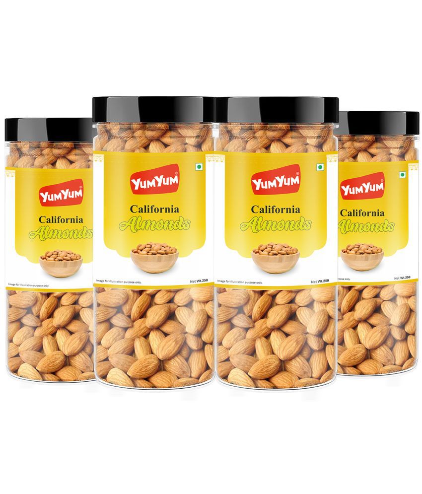     			YUM YUM Premium California Almonds 1kg (Pack of 4 -250g Jar Each)