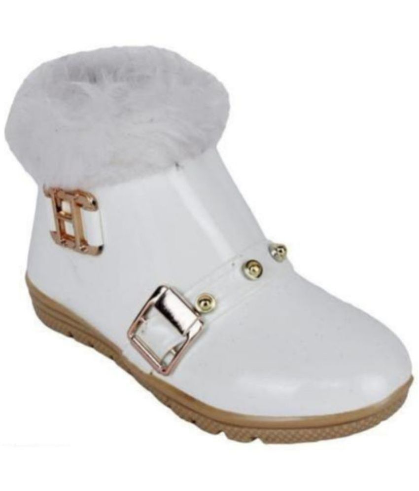     			ZNS ROYAll - White Girl's Boots ( 1 Pair )