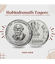 10000 RS. ''Limited Period Deal'' Rabindranath Tagore Silverplated Fantasy token Memorial Coin Numismatic Coins