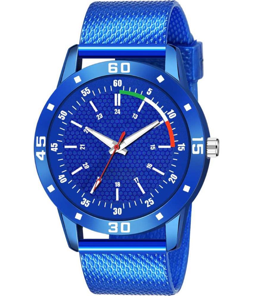     			EMPERO - Blue PU Analog Men's Watch