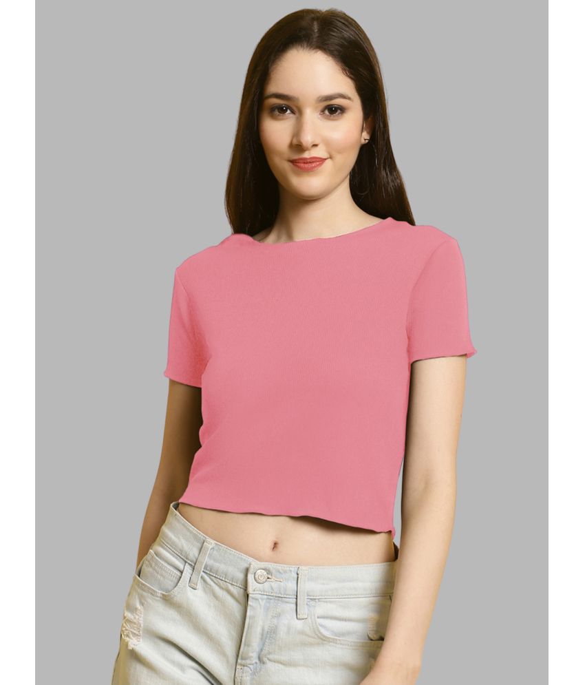     			Fabflee - Pink Polyester Women's Crop Top ( Pack of 1 )