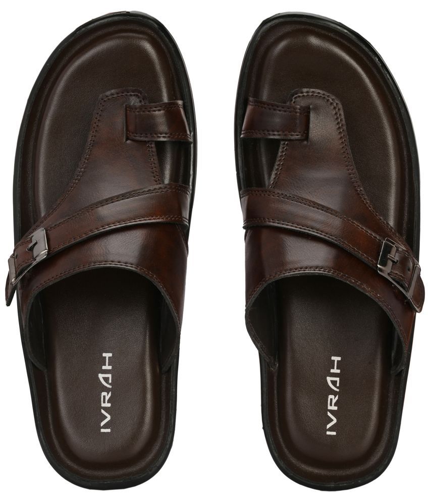     			IVRAH - Brown Men's Leather Slipper