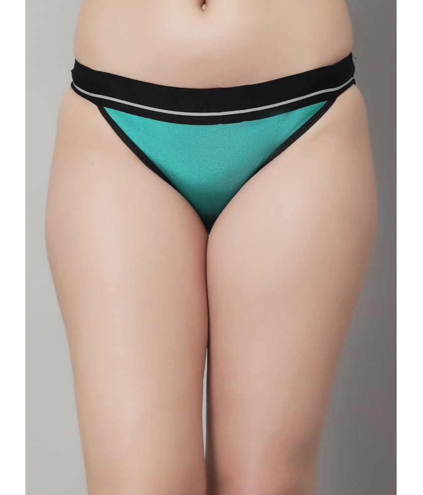     			PrettyCat - Green Polyester Colorblock Women's Thongs ( Pack of 1 )