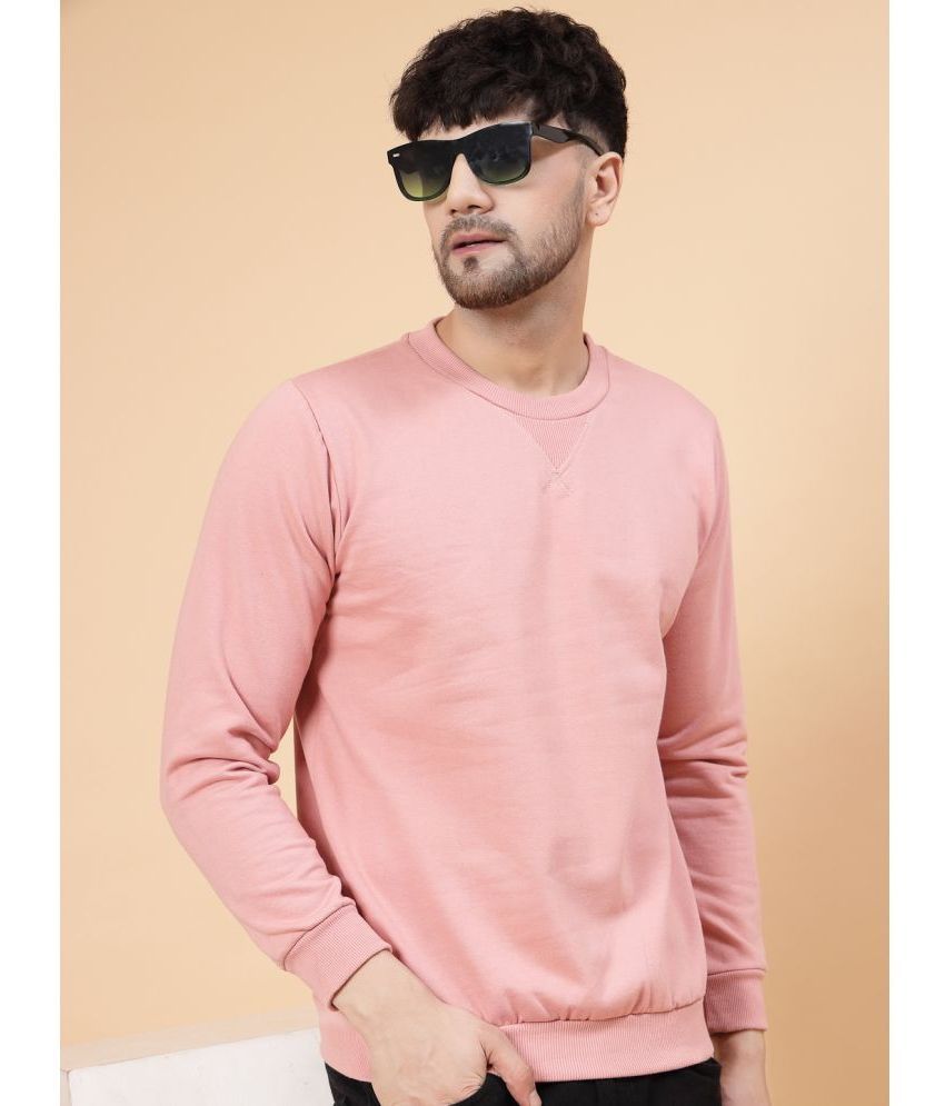     			Rigo Fleece Round Neck Men's Sweatshirt - Peach ( Pack of 1 )