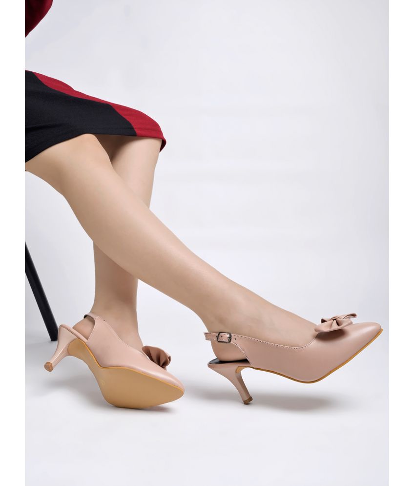     			Shoetopia Peach Women's Sandal Heels