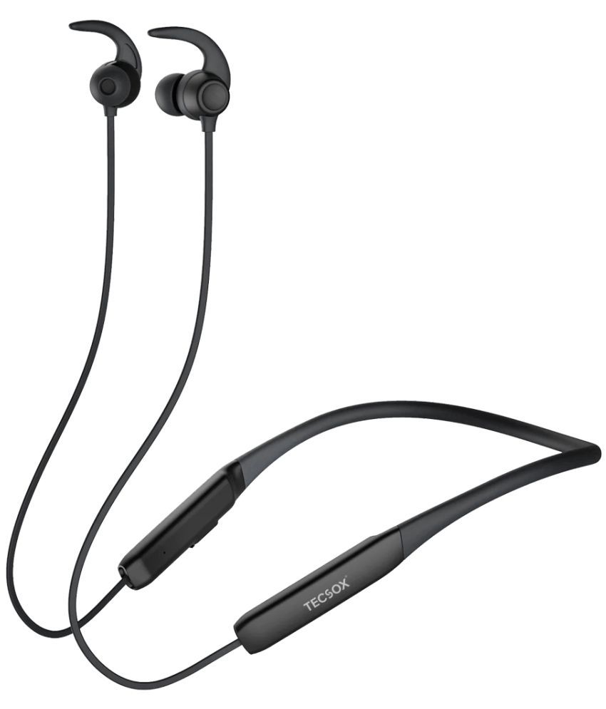     			Tecsox Tecband Neo200 In Ear Bluetooth Earphone 30 Hours Playback Bluetooth IPX4(Splash Proof) Powerfull Bass Neckband-Bluetooth Headphone V 5.1 Black