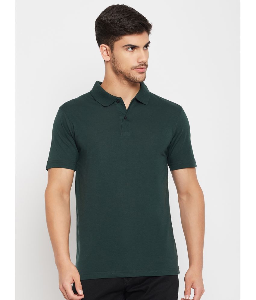     			UNIBERRY Cotton Regular Fit Solid Half Sleeves Men's Polo T Shirt - Olive Green ( Pack of 1 )