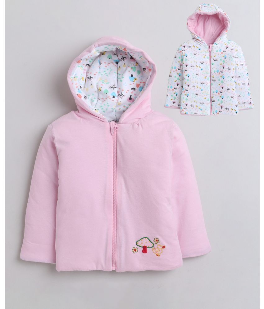     			BUMZEE Babypink & White Baby Girls Full Sleeves Reversible Jacket Age - 12-18 Months