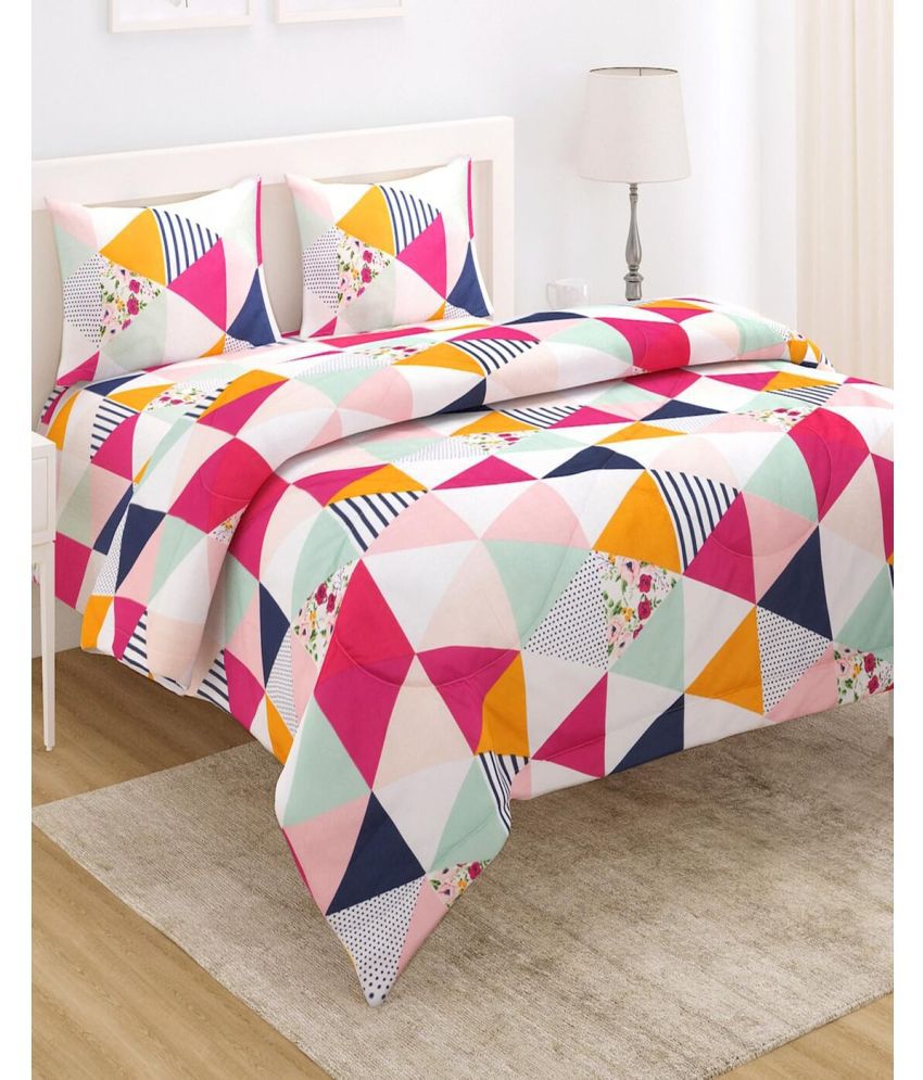     			HOKIPO Polyester Geometric Double Size Comforter ( 245 x 228 cm ) - Multi ( Pack of 4 )