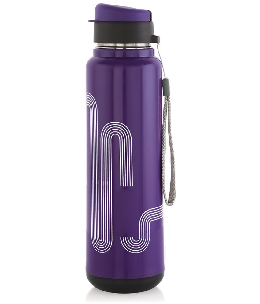     			HOMETALES Stainless Steel Double Walled Insulated Vacuum Flask Hot and Cold Bottle, 500ml, Purple, (1U)