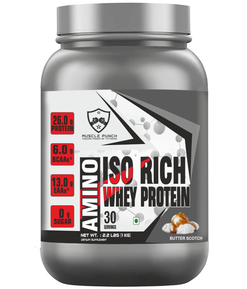     			Muscle Punch Iso Rich 100% Whey Protein  Butter Scotch 30 Ser 1 kg