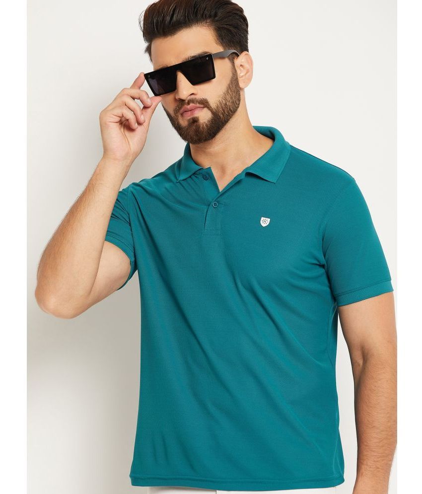     			OGEN Cotton Blend Regular Fit Solid Half Sleeves Men's Polo T Shirt - Teal Blue ( Pack of 1 )