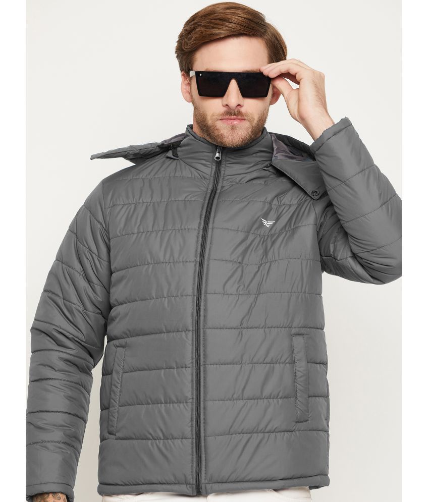     			Riss Polyester Men's Quilted & Bomber Jacket - Grey ( Pack of 1 )