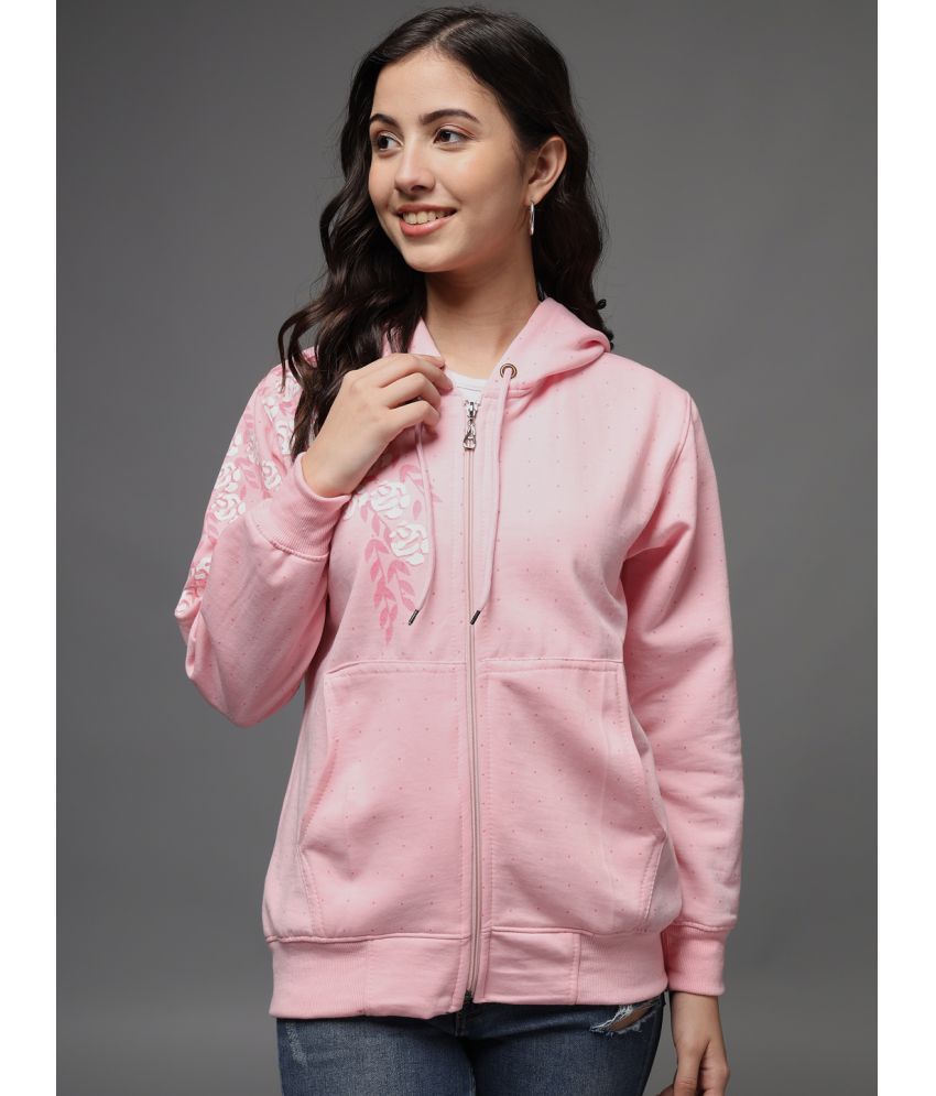     			eWools.in Cotton Blend Women's Hooded Sweatshirt ( Pink )