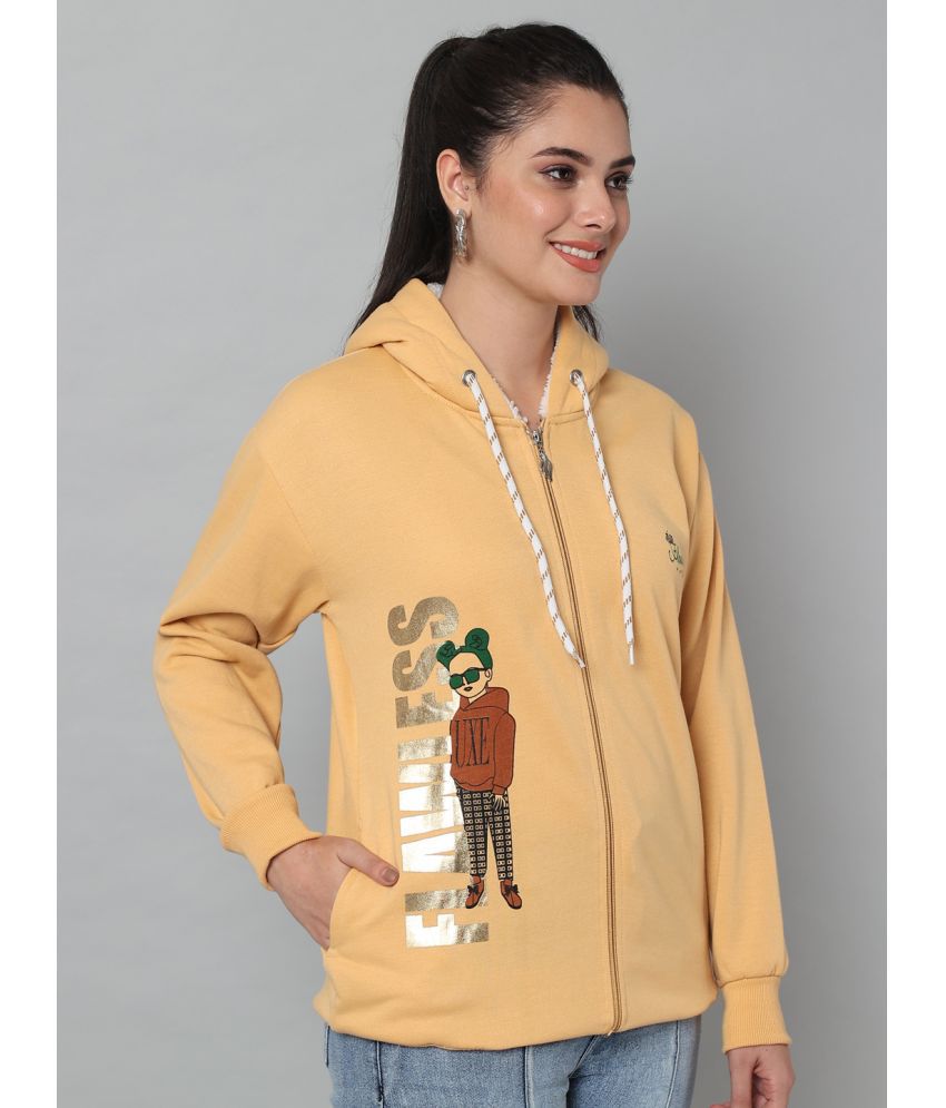     			eWools.in Cotton Blend Women's Hooded Sweatshirt ( Gold )