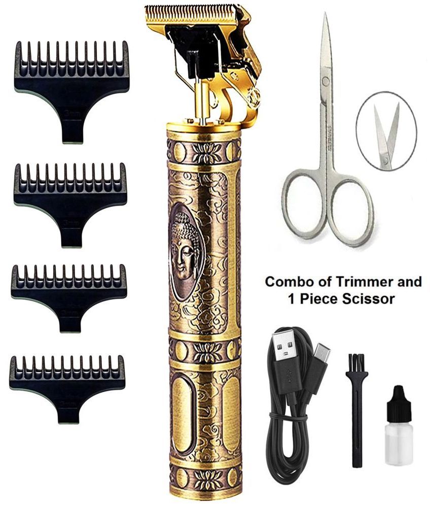     			geemy - Buddha With Scissor Multicolor Cordless Beard Trimmer With 60 minutes Runtime