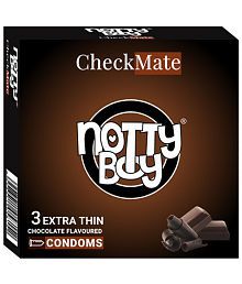 NottyBoy Chocolate Flavoured Extra Thin Condoms for Men - 3 Units